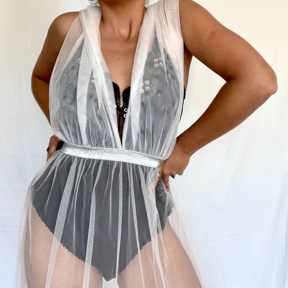 Sheer White Floor Length Goddess Gown